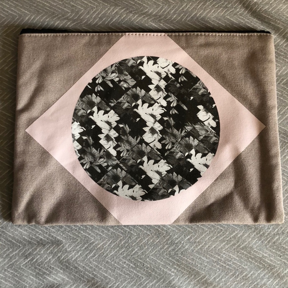 Tibi graphic print zippered clutch/cosmetic pouch